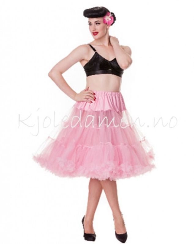 Hell Bunny Underskjørt Langt 50-talls Rosa Bubblegum